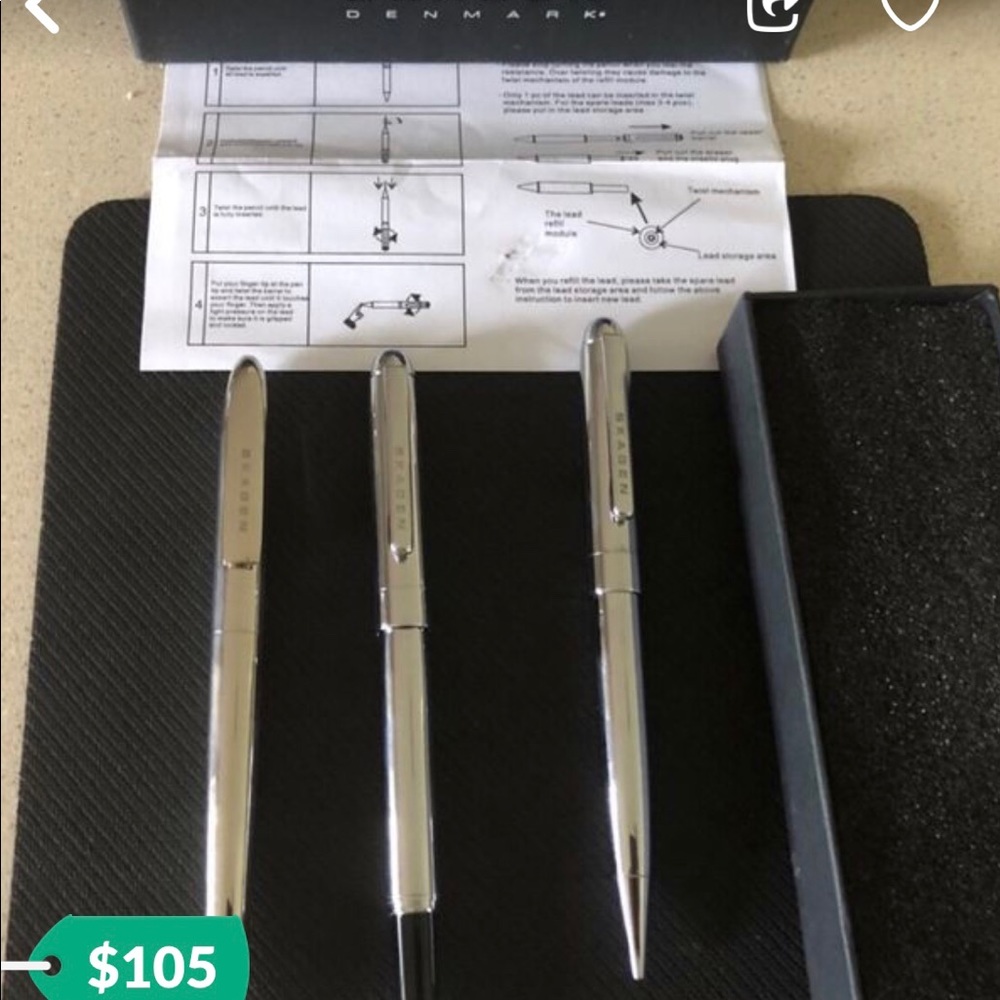 Set 3 Pen Skagen original